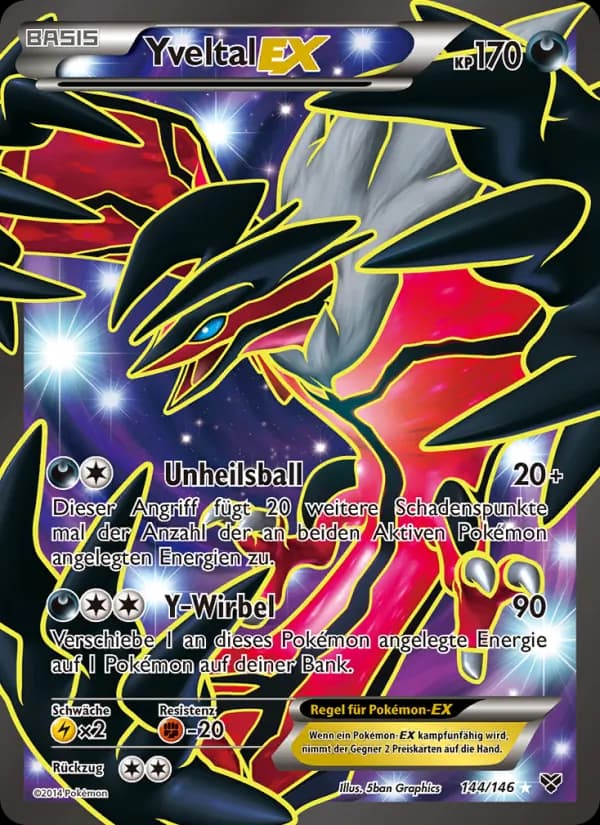Yveltal EX card in German