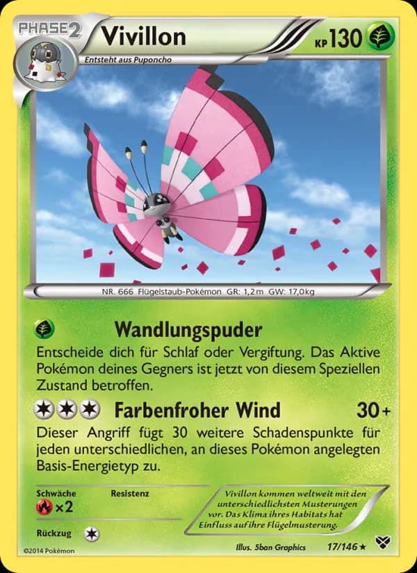 Vivillon card in German