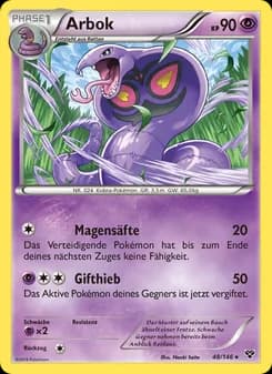 Arbok card in German