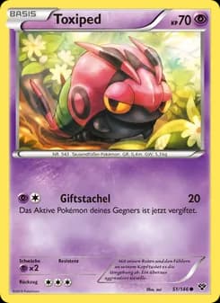 Toxiped card in German