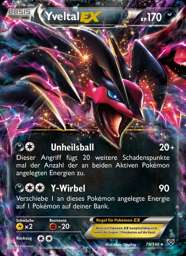 Yveltal EX card in German