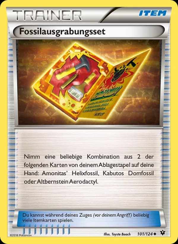 Fossilausgrabungsset card in German