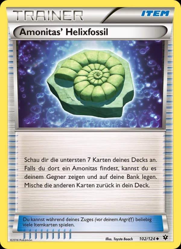 Amonitas Helixfossil card in German