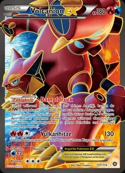 Volcanion EX card in German