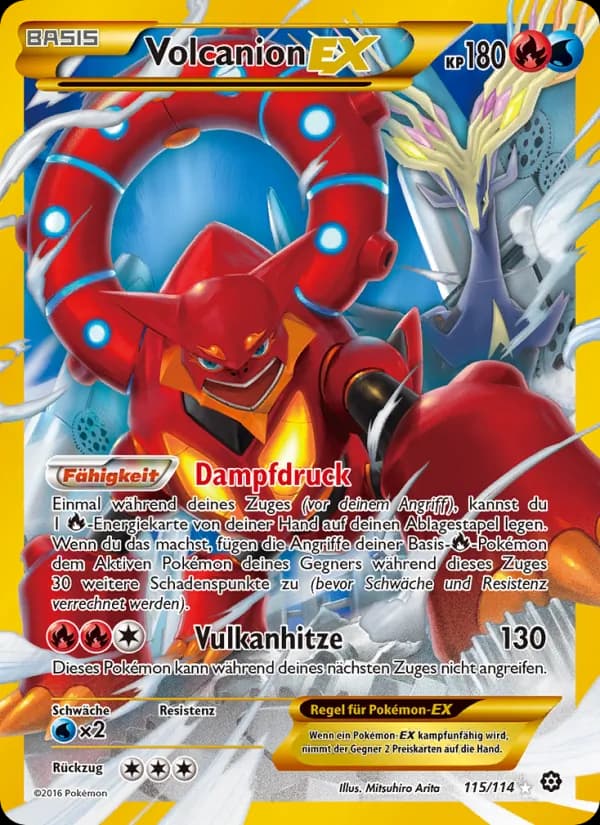 Volcanion EX card in German