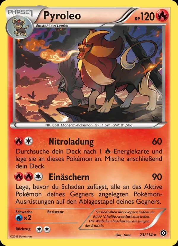 Pyroleo card in German