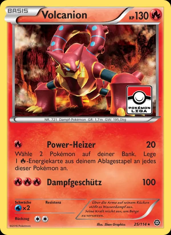 Volcanion card in German