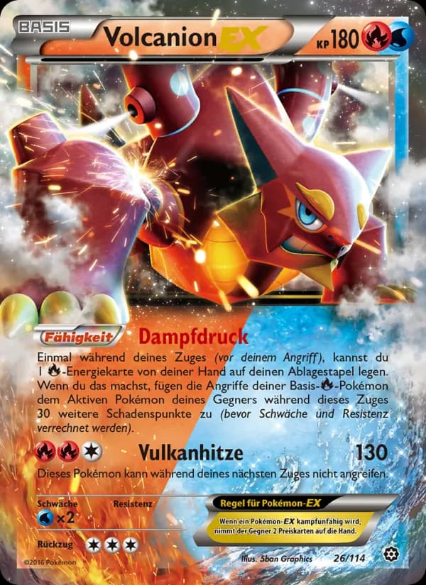 Volcanion EX card in German