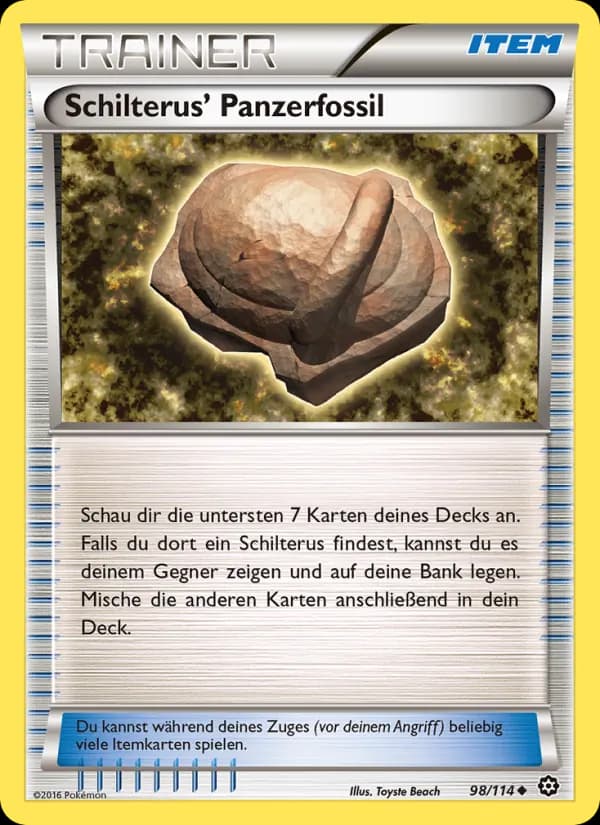 Schilterus' Panzerfossil card in German