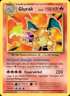 Glurak card in German