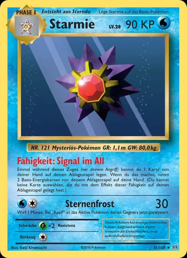 Starmie card in German