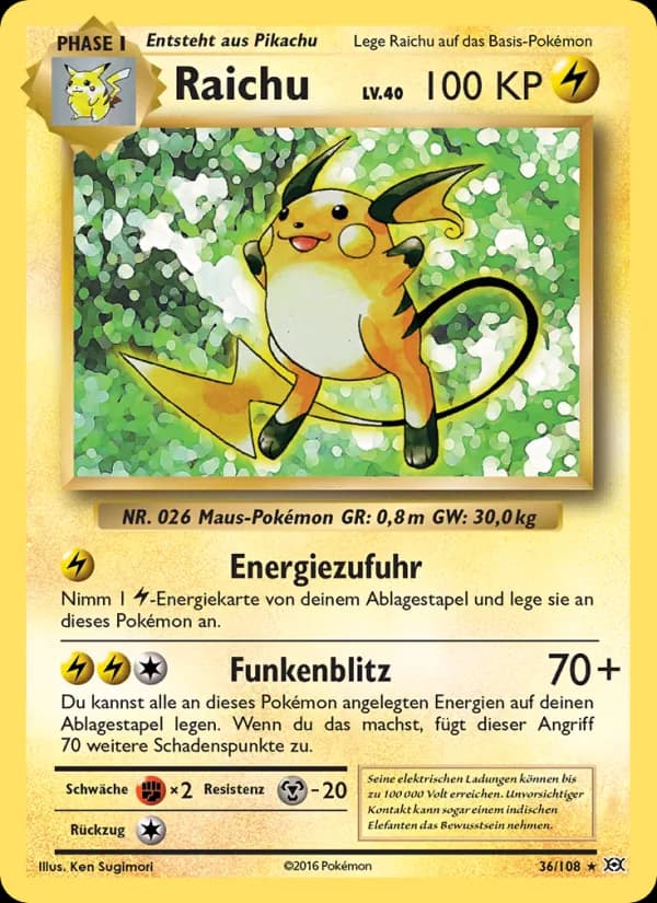 Raichu card in German