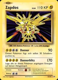Zapdos card in German