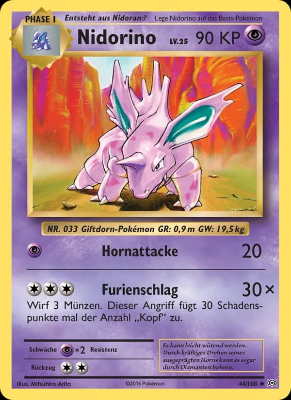 Nidorino card in German
