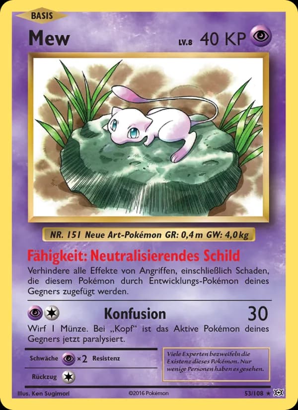 Mew card in German