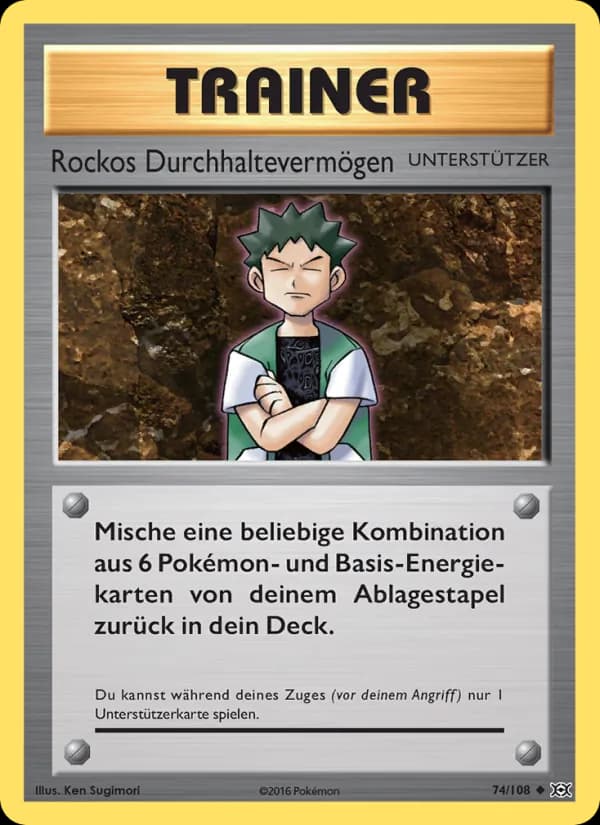 Rockos Durchhaltevermögen card in German