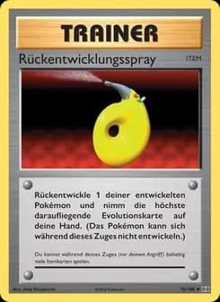 Rückentwicklungsspray card in German