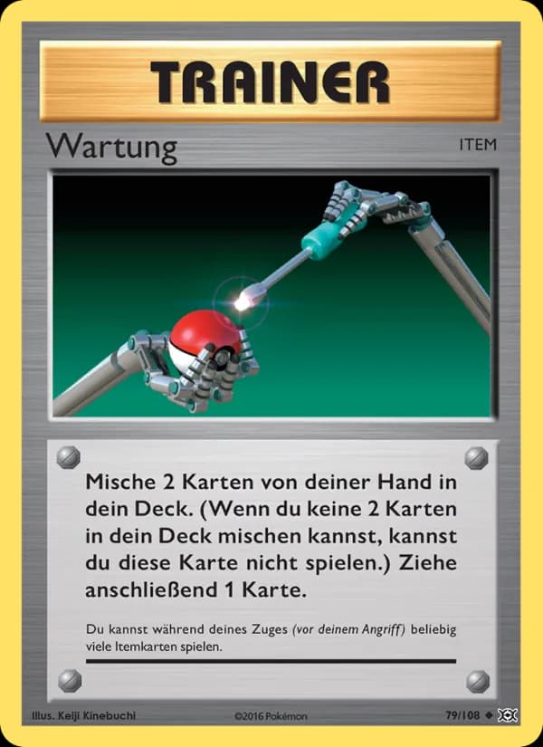 Wartung card in German