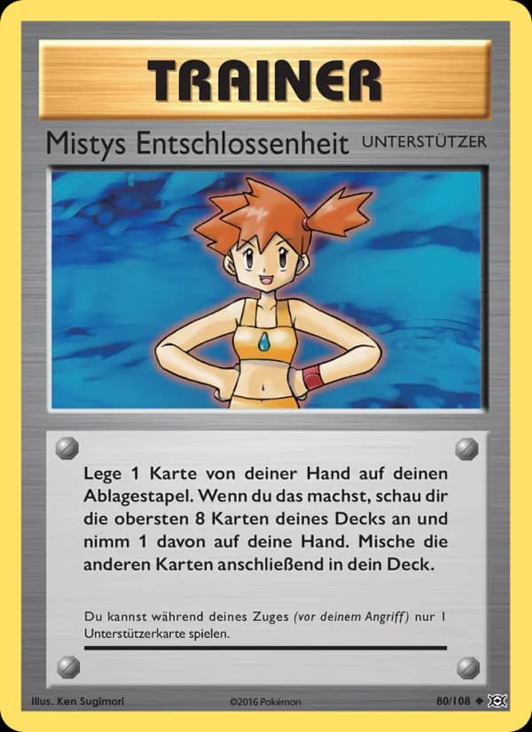 Mistys Entschlossenheit card in German
