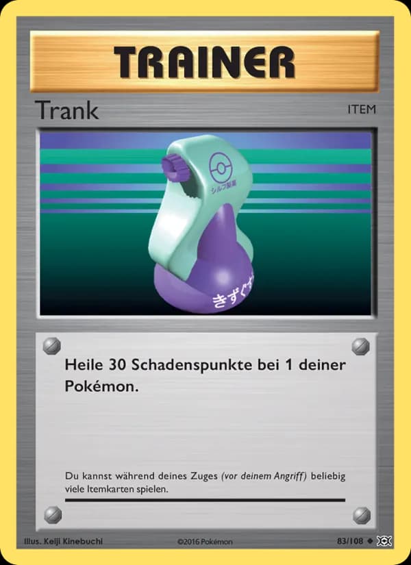 Trank card in German