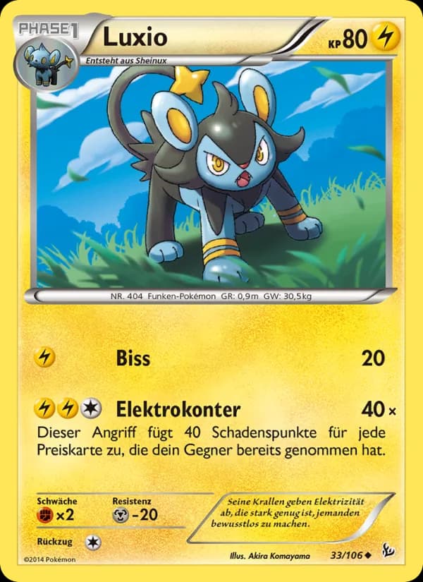 Luxio card in German