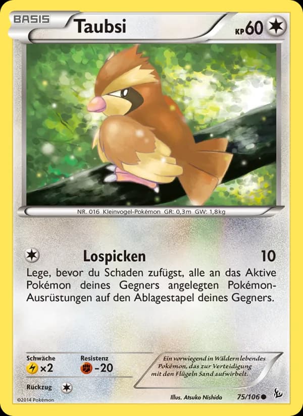 Taubsi card in German