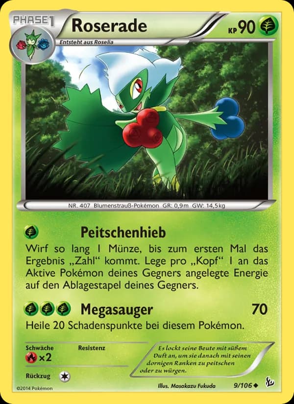 Roserade card in German