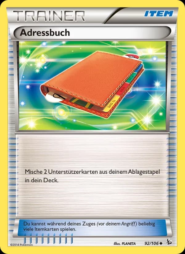 Adressbuch card in German