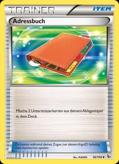 Adressbuch card in German