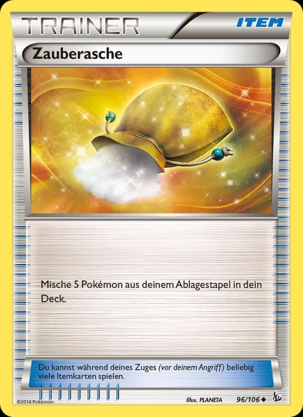 Zauberasche card in German