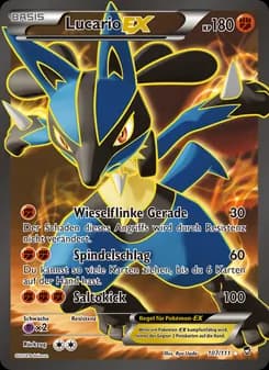 Lucario EX card in German