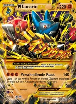 M Lucario EX card in German
