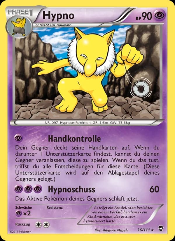 Hypno card in German
