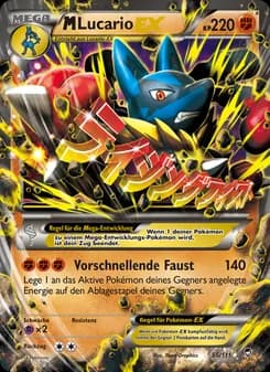 M Lucario EX card in German