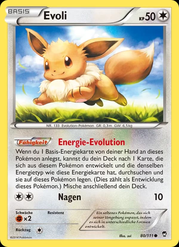Evoli card in German