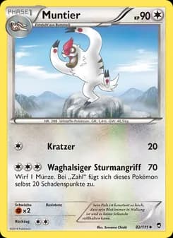 Muntier card in German
