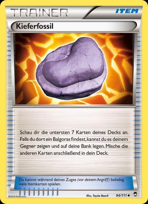 Kieferfossil card in German