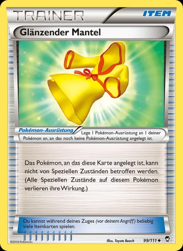 Glänzender Mantel card in German