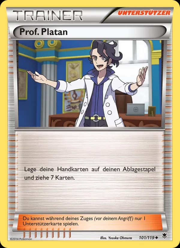 Prof. Platan card in German