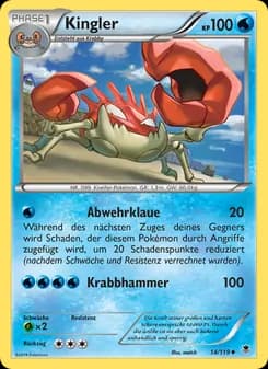 Kingler card in German