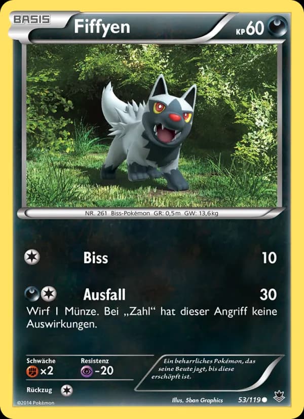 Fiffyen card in German
