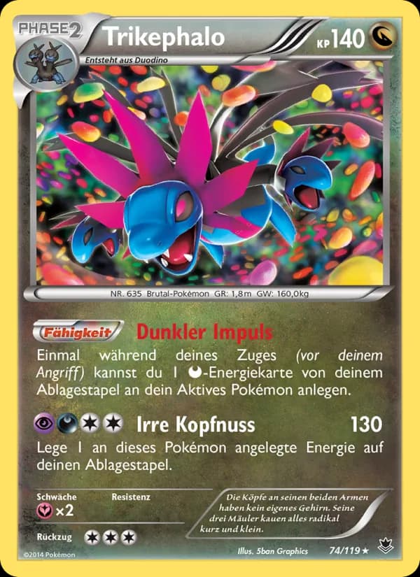 Trikephalo card in German
