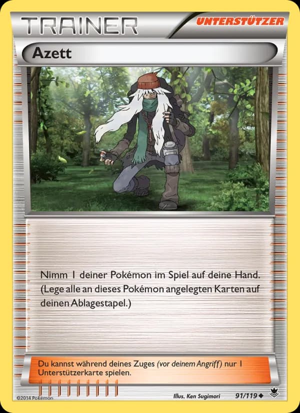 Azett card in German