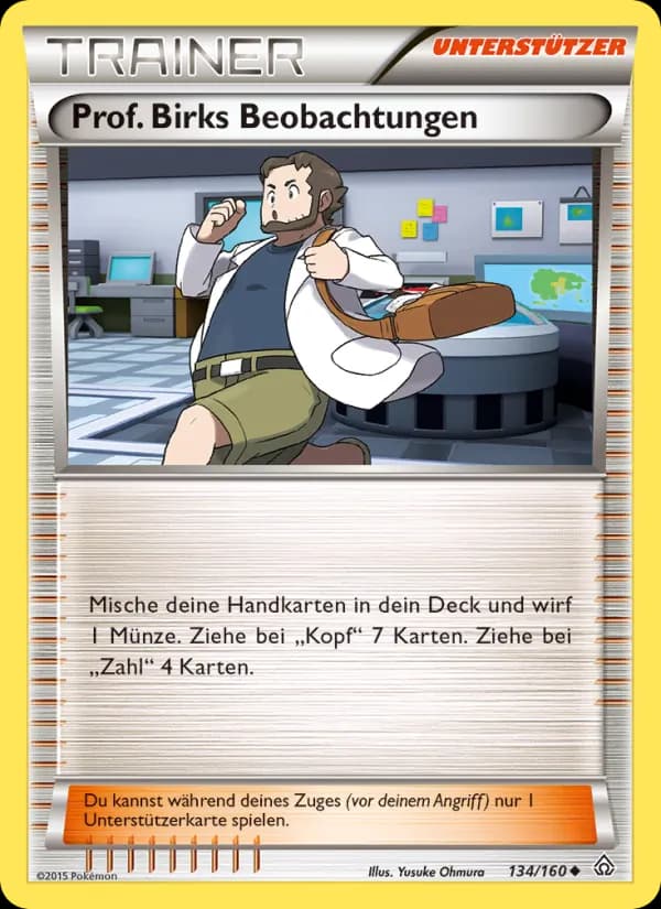 Prof. Birks Beobachtungen card in German