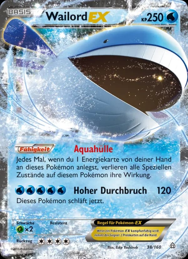 Wailord EX card in German