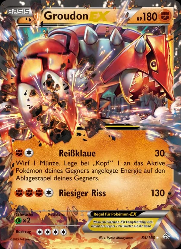 Groudon EX card in German