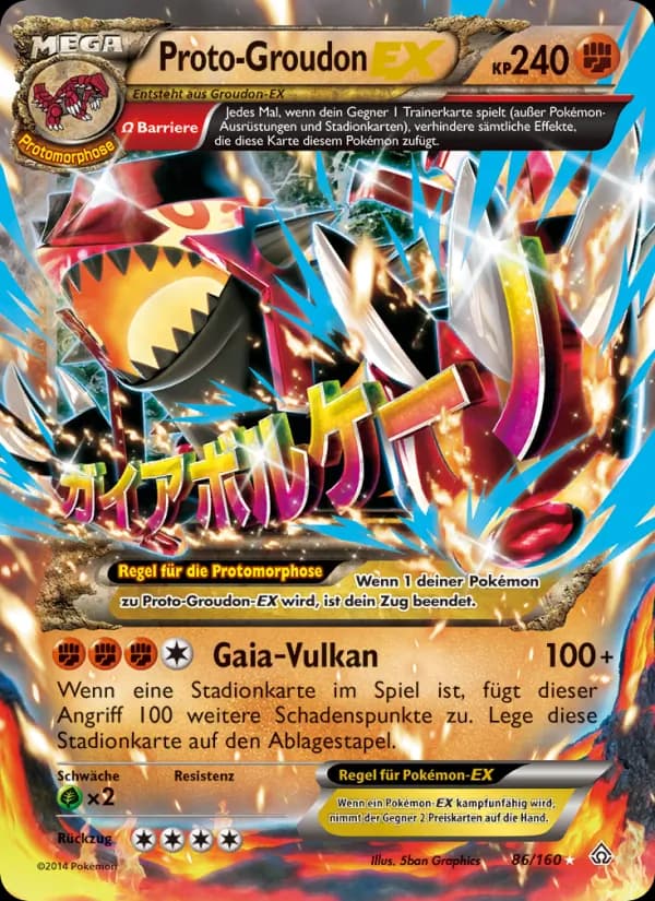 Proto-Groudon EX card in German