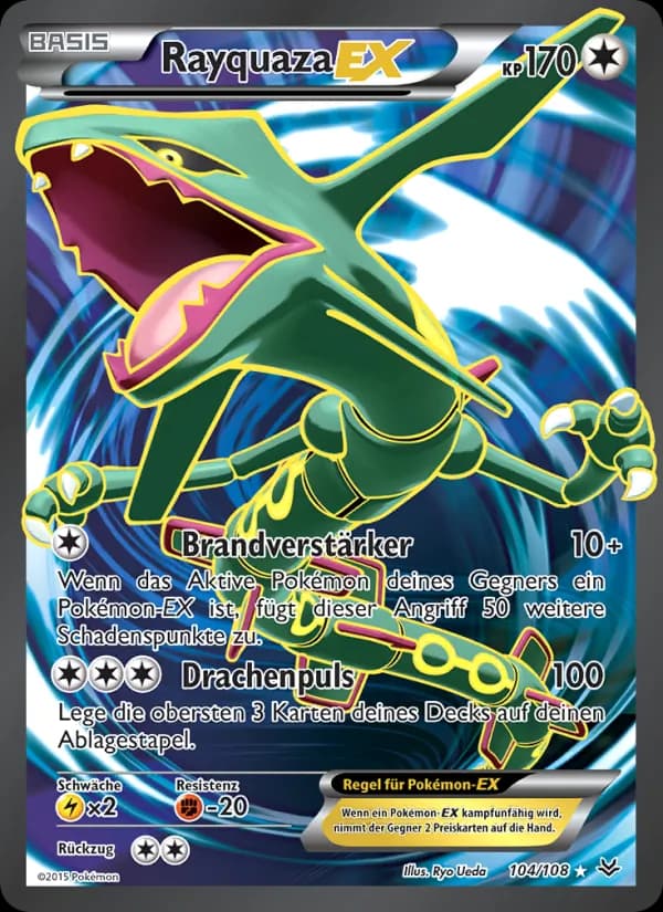 Rayquaza EX card in German