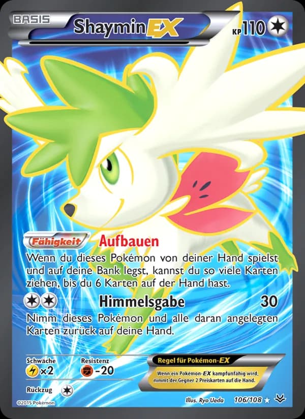 Shaymin EX card in German