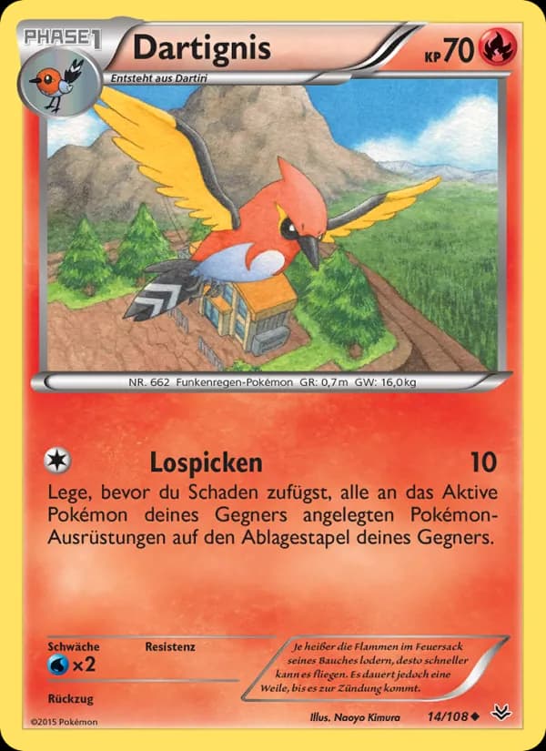 Dartignis card in German